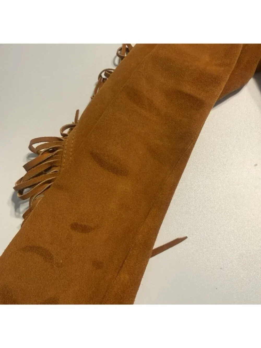 Vintage Leather City Fringe Western Coat Mens Large L Brown